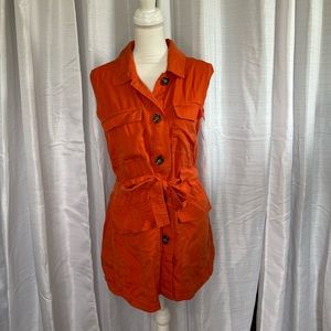 Marc New York Orange Button Up Cotton Dress 🧡